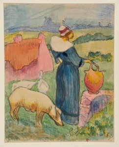 The Woman with the Jug [proof a] by Emile Bernard