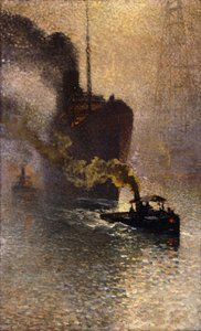 In Tow on the Thames in the Fog