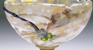 Marqueterie intercalaire engraved, applied and overlay coupe by Emile Galle