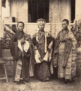 Bonzes of the Chinese Pagoda Cholen, Saigon, Cochinchina, 1866