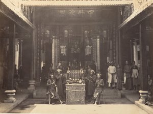 Religious Ceremony in the Chinese Pagoda of Cholen, Saigon, Cochinchina, 1866 by Emile Gsell
