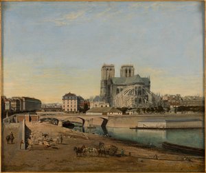 The Apse of Notre-Dame, Seen from the Quai de la Tournelle by Emile Harrouart