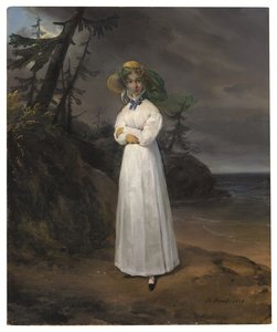 Portrait of the Widow Comtesse Jean-Henri-Louis Greffulhe in a Landscape by Emile Jean Horace Vernet
