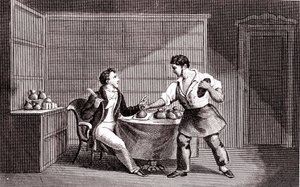 The cobbler and the financier, Fable by La Fontaine by Emile Joseph Alexandre Gouget