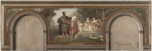 Sketch for the Salon en Hemicycle in the 16th Arrondissement: The Family by Emile Levy