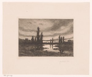 Poplars along the Leie near Ghent by Emile Puttaert