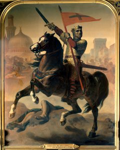 Equestrian Portrait of Godefroi of Bouillon, King of Jerusalem by Emile Signol