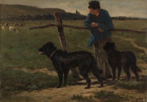 Farmer with Dogs