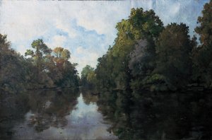 Clisson, La Sèvre Near the Flour Mill, the Trees of the Garenne Lemot by Emmanuel Lansyer