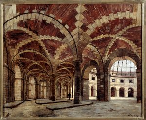 Internal View of the Old Wheat Hall by Emmanuel Lansyer