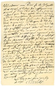 Letter from Emperor Charles V of Spain to Queen Mary of England, 1555