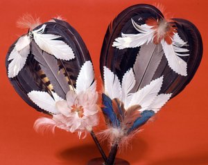 Bird feather fan, period of Manchou (19th century)