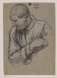 Bust of a Man with Head in Profile to the Left, Pointing to the Right