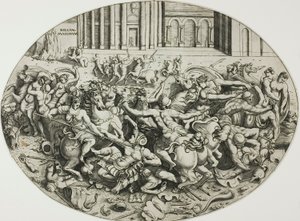 The Battle of the Amazons by Enea Vico