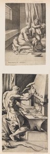 Venus at her Toilette, and Vulcan Working at His Forge