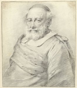 Portrait of a Man with White Beard and Cap, Facing Left by Engel Sam