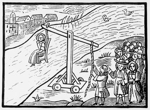 Woman on a Ducking Stool, Accused of Witchcraft, illustration from a ...