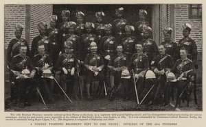 A Bombay Fighting Regiment sent to the Front, Officers of the 28th Pioneers by English Photographer