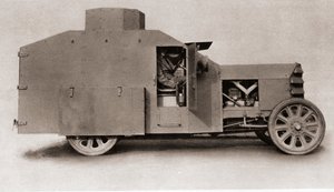A British Armoured Car During World War One, from The Illustrated War News, 1915 by English Photographer