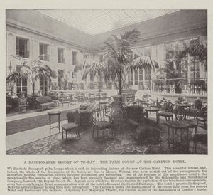 A Fashionable Resort of Today, the Palm Court at the Carlton Hotel