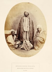 Afghan Horse Dealers, Soonnee Mussulmans, Sind, from The People of India, by J. Forbes Watson, published 1868 by English Photographer