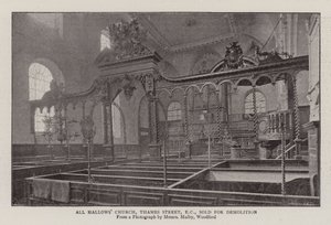 All Hallows Church, Thames Street, EC, Sold for Demolition by English Photographer