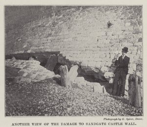 Another View of the Damage to Sandgate Castle Wall