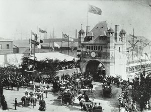 Blackwall Tunnel: Horse-Drawn Carriages Pass Through the Entrance Ceremonial Opening of the Tunnel, 1897 by English Photographer