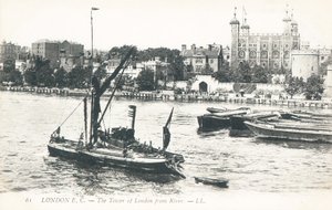 Boats on the River Thames with the Tower of London in the background