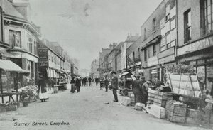 Britannia, Surrey Street, Croydon: street market, 1890