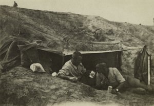 British Soldiers Off-Duty at a Camp at Tel-el-Jemi, Palestine, October 1917 by English Photographer