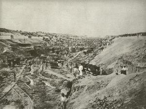 Building the Suez Canal, cutting through the desert by English Photographer
