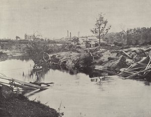 Burnley Bridge, over the Yarra, after the Floods of July 1891 by English Photographer
