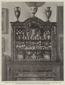 Cabinet in the Reception Room containing Historical Miniatures, Heirlooms, etc