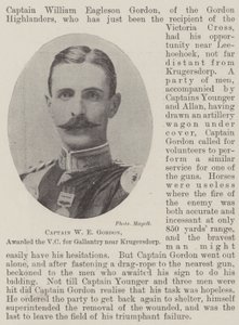 Captain W E Gordon, awarded the VC for gallantry near Krugersdorp by English Photographer