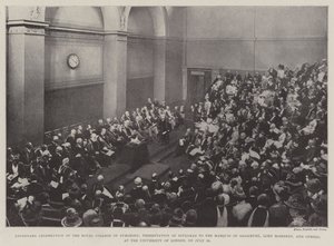 Centenary Celebration of the Royal College of Surgeons, Presentation of Diplomas to the Marquis of Salisbury, Lord Rosebery, and Others, at the University of London, on 26 July by English Photographer