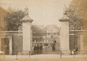 Children Standing Looking Through the School Gate