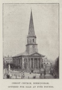 Christ Church, Birmingham, Offered for Sale at Five Pounds