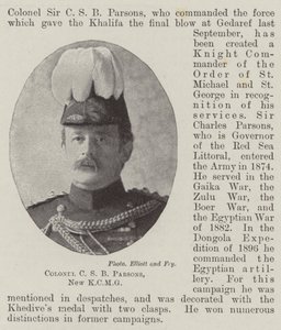 Colonel C S B Parsons, New KCMG