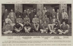Cricket in India, the Teams representing the Bombay Presidency and the Bombay Parsees in the Presidency Match by English Photographer