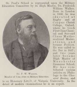 Dr F W Walker, Member of Committee on Military Education