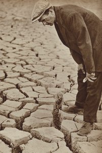 Dried up reservoir in Kettering, Northamptonshire, during the drought of 1934 by English Photographer