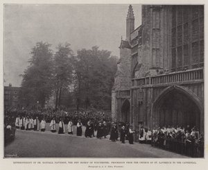 Enthronement of Dr Randall Davidson, the New Bishop of Winchester, Procession from the Church of St Lawrence to the Cathedral