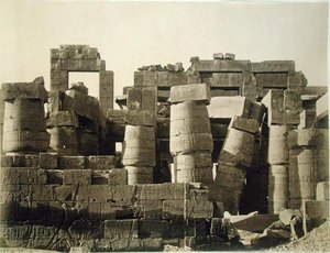 Exterior view of the hypostyle of the great temple at Karnak by English Photographer