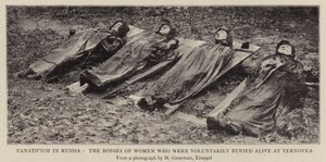Fanaticism in Russia, the Bodies of Women Who Were Voluntarily Buried Alive at Ternovka by English Photographer