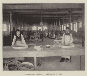 Finishing Beeston Pneumatic Tyres by English Photographer