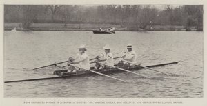 From Oxford to Putney in 13 Hours 59 Minutes, Mr Spencer Gollan, Tom Sullivan, and George Towns leaving Henley by English Photographer