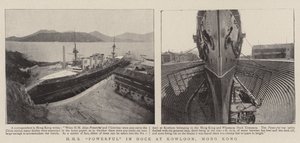 HMS Powerful in Dock at Kowloon, Hong Kong