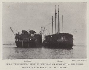 HMS Resistance, sunk at Holyhead on 9 February, the Vessel after her Last Day in use as a Target by English Photographer
