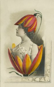 Heads and shoulders of a woman inside a flower by English Photographer